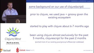 Clojure West 2014 – Andrew Nguyen – Healthcare big Data from Data Management to Web Apps