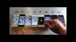 Сравнительный тест моделей Iphone 5s, 5c, 5, 4s, 4, 3gs, 3g, 2g