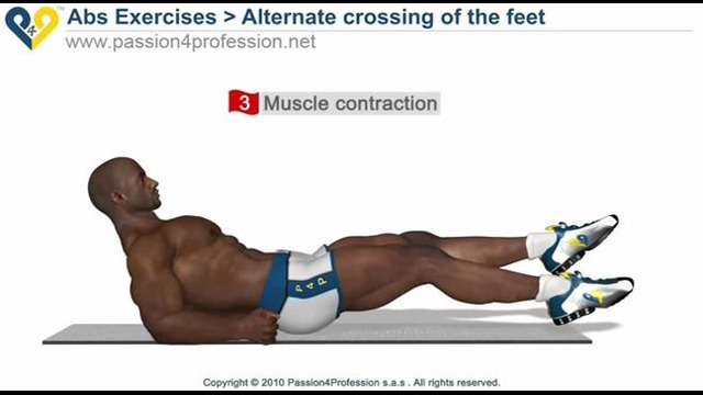 Alternate crossing of the feet – Lower Abs
