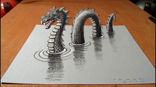 3D иллюстрация Loch Ness Monster