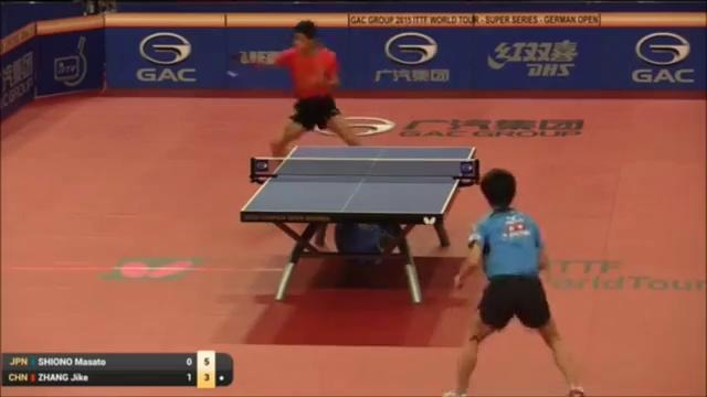 German Open 2015 Highlights- SHIONO Masato vs ZHANG Jike (1-16)