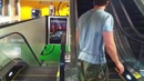 Прикольный способ покататься на эскалаторе