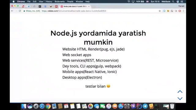 Node.jsda dastur tuzish – Texnoman Vebinar #1