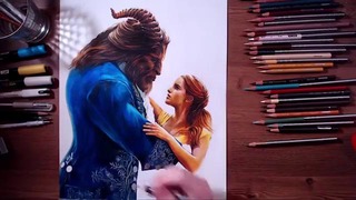 Beauty and the Beast – colored pencil drawing drawholic