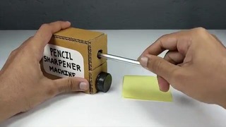 How to make a PENCIL Sharpener MACHINE out of cardboard for SCHOOL