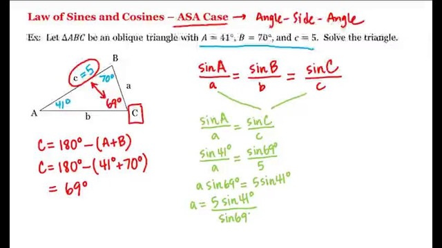 10 – 5 – Law of Sines and Cosines – ASA Case (6-04)