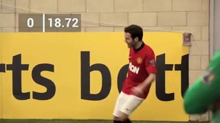 Man Utd’s Juan Mata takes on the bwin Corner Kick Challenge