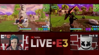 Marshmello x Ninja Play Fortnite Battle Royale Duos @ YouTube E3 Live