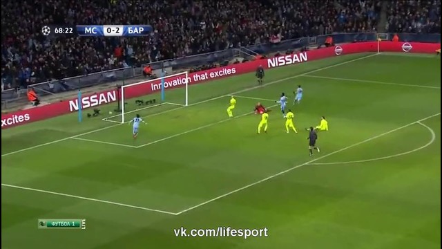 Манчестер Сити 1-2 Барселона – Гол Агуэро