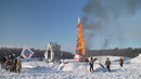 Самое высокое в России: 25-метровое чучело Масленицы сожгли в Подмосковье