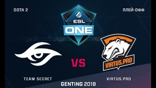 ESL One Genting 2018 – Team Secret vs Virtus.Pro (Game 2, Groupstage)