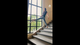 Contortionist Performs Split Gymnastics On Stairs | People Are Awesome #shorts