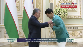 Tokio olimpiadasi ishtirokchilari Prezident farmoni bilan orden va medallar bilan taqdirlandi