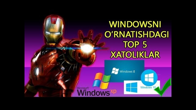 Windowsni o’rnatish dagi TOP 5 xatolik Windows qilish