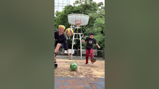 Duo Attempts Mind-blowing Basketball Freestyle Trick
