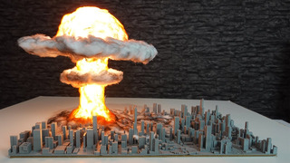 Как сделать диораму взрыва атомной бомбы в городе