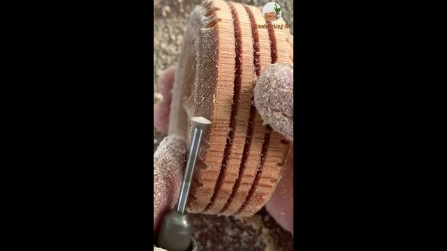 Woodcarving#The process of making wooden car wheels #Woodworking #shorts