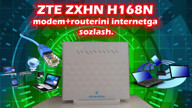 ZTE ZXHN H168N routerini Internetga sozlash