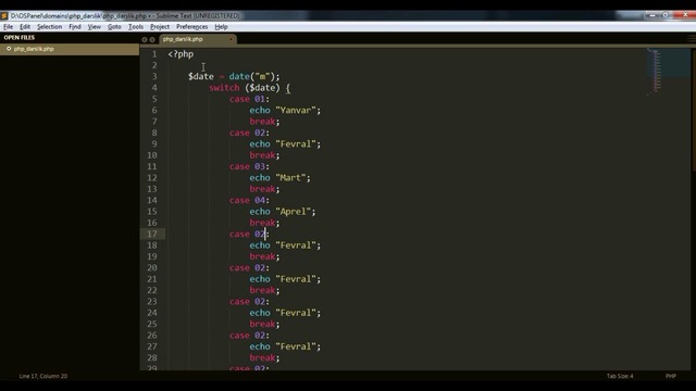 PHP #9 switchda mashq