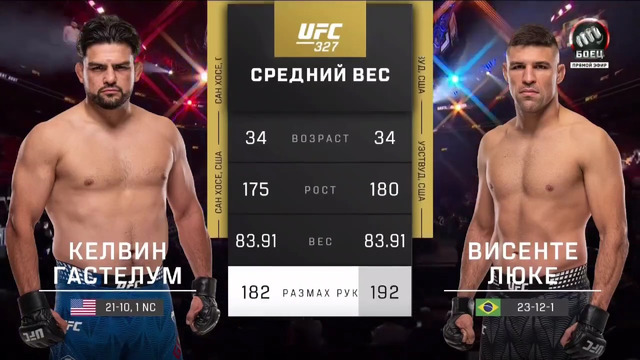 UFC 327: Келвин Гастелум — Висенте Луке (ПОЛНЫЙ БОЙ)