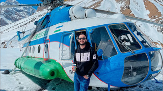 Первый полет на вертолете, 4G в воздухе, горы, лавинная станция Узбекской Гидрометеослужбы