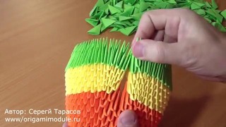 Модульное оригами. Радужный лебедь. Часть2