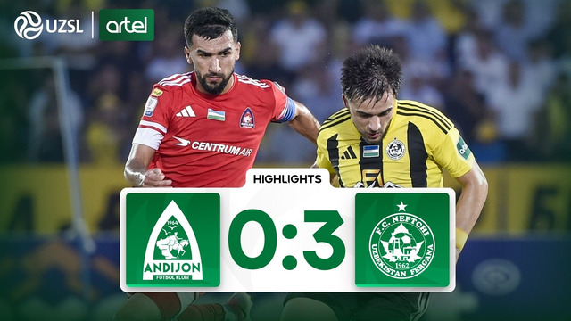 Superliga 17-tur. Andijon – Neftchi bahsida kiritilgan gollar va xavfli vaziyatlar (Highlights)