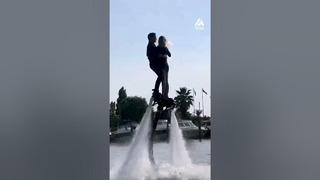 Duo Dances While Hydroflying Over Water | People Are Awesome #flying #shorts