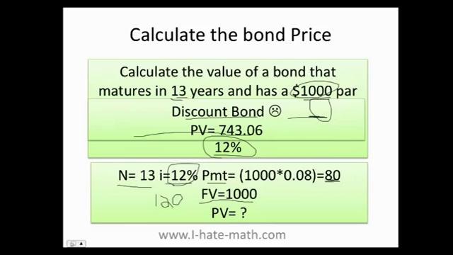 How to calculate the bond price and yield to maturity