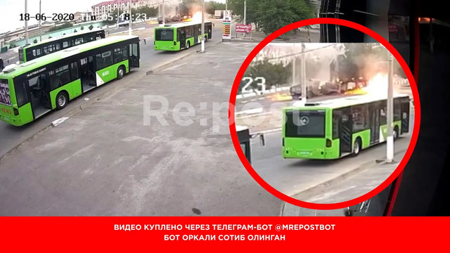 В Ташкенте грузовой автомобиль въехал в рекламный столб и взорвался