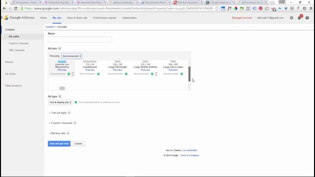 How To Select Ad Types and Sizes