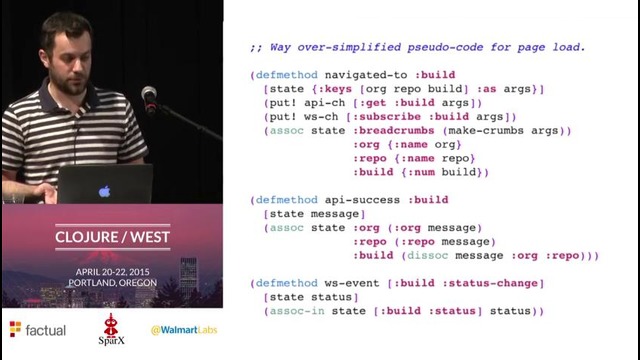 Clojure West 2015 – Brandon Bloom – Building CircleCI s Front end With Om