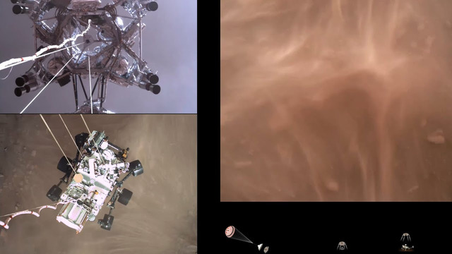 Видео посадки марсохода Perseverance на поверхность Марса