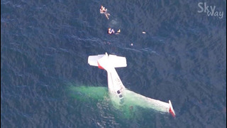Аварийная посадка небольшого частного самолёта на воду