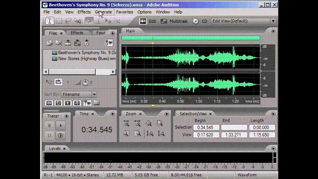 Adobe Audition2 уроки – 02 Пункты меню