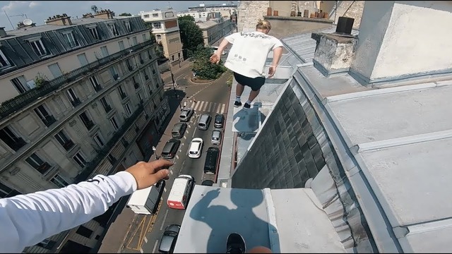 Паркур по крышам Парижа от первого лица