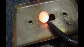 Реакция раскаленного шарика из никеля на воду