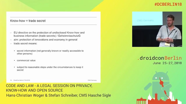 Woger Schreiber Code and Law A legal session on privacy