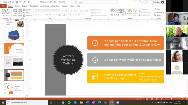 First class of 10 week Technical English Writer’s Online Workshop