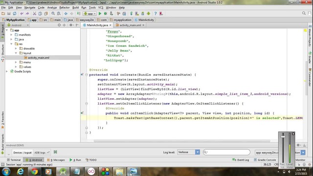 Android Studio Tutorial – 16 – ListView with own layout