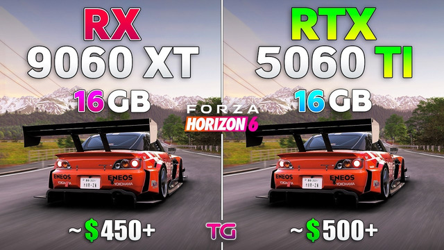Forza Horizon 6: RTX 5060 Ti vs RX 9060 XT | 1080p | 1440p | 4K