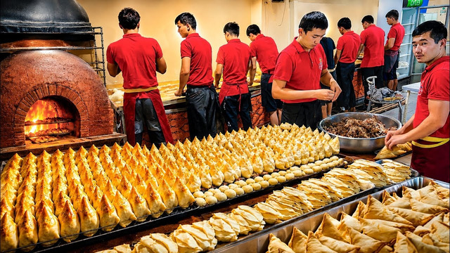 30 COOKS! 6 TANDOORS! 6000 Samosa PER DAY | Uzbek Giant Food Factory