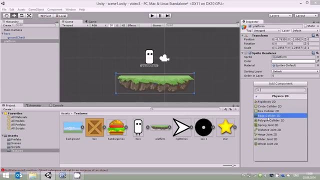 Создание платформера Unity