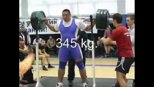 Mikhail Koklyaev Squat 330,345,360 kg