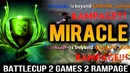 Dota 2 Unstoppable Boss! Miracle – Battle Cup 2 Games 2 Rampage