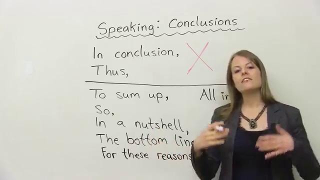 Speaking conclusion