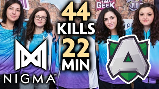 Nigma vs alliance — 44 kills in 22 min total domination