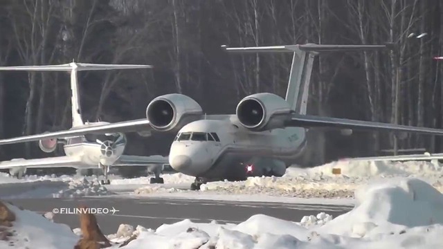 Ан-72 – Торможение одним реверсом (УТП) Чкаловский Аэропорт