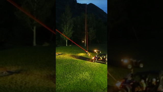 Launching people at the mountains at NIGHT