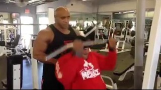 Mr Big Ramy killing it with back super sets. Camp Menace in full force.2014
